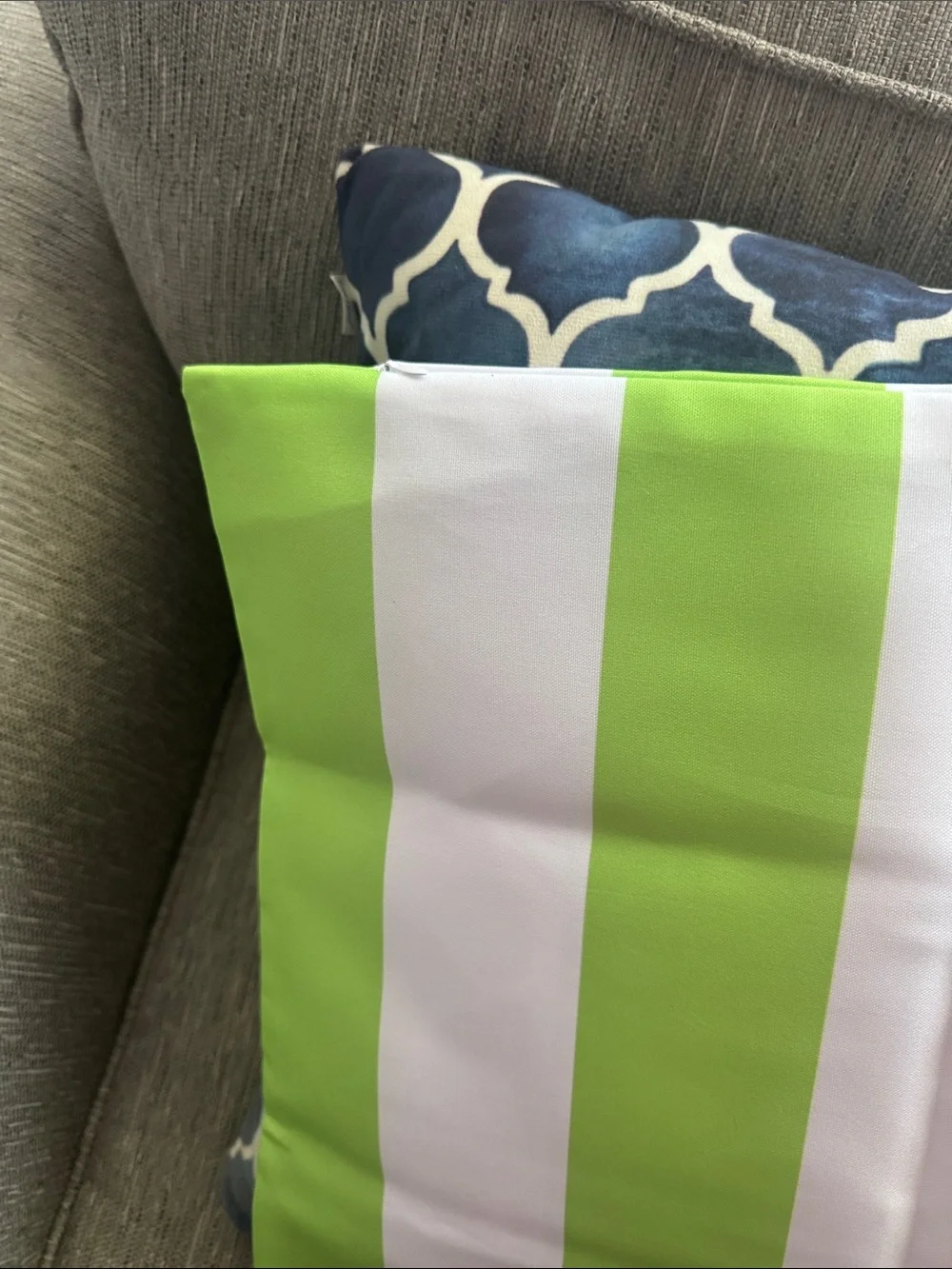 ***2/$15*** Bright Lime and White Stripe Pillow Covers - Set of 2